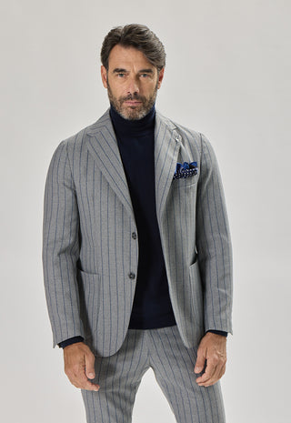 Single-Breasted Pinstripe Jacket