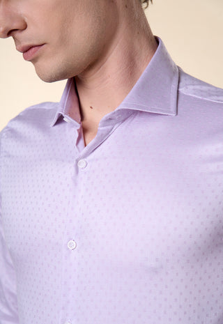 Camicia Slim Fit in Micro-Texture|Colore:Rosa