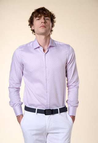 Camicia Slim Fit in Micro-Texture|Colore:Rosa