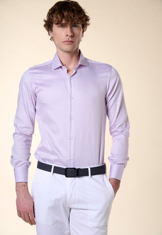 Camicia Slim Fit in Micro-Texture|Colore:Rosa