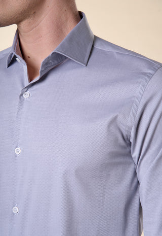 Camicia Slim Fit in Micro-Texture|Colore:Grigio