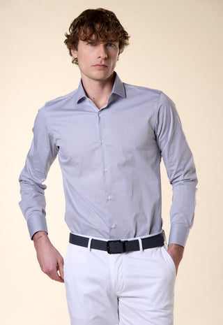 Camicia Slim Fit in Micro-Texture|Colore:Grigio