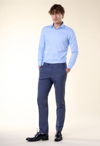 Camicia Slim Fit in Micro-Texture|Colore:Celeste 1