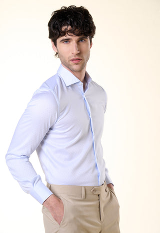 Camicia Slim Fit in Micro-Texture|Colore:Bianco