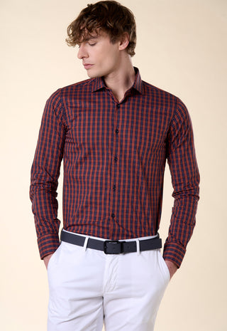 Camicia Slim Fit Micro-Check|Colore:Fant 02