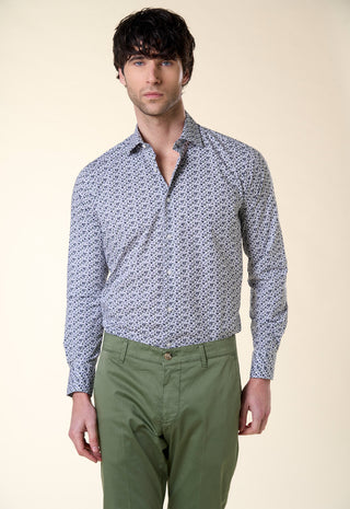 Camicia Slim Fit Stampa Floreale|Colore:Verde