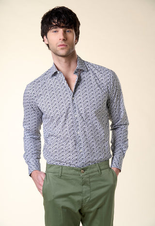 Camicia Slim Fit Stampa Floreale|Colore:Verde