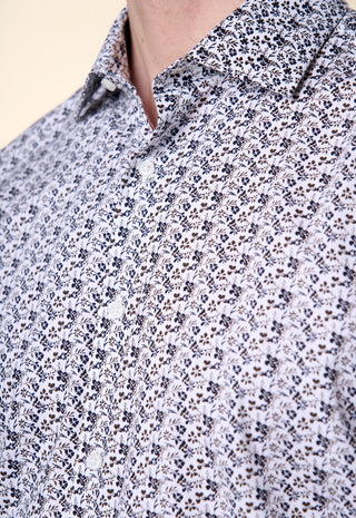 Camicia Slim Fit Stampa Floreale|Colore:Marrone