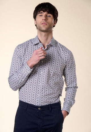 Camicia Slim Fit Stampa Floreale|Colore:Marrone