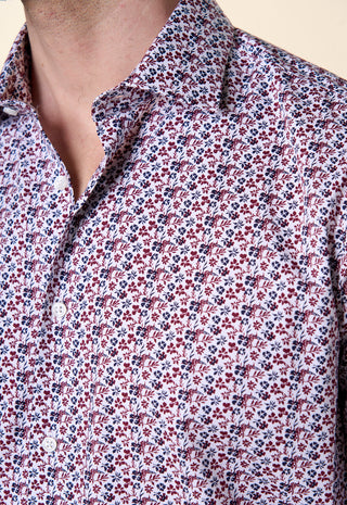 Camicia Slim Fit Stampa Floreale|Colore:Bordeaux