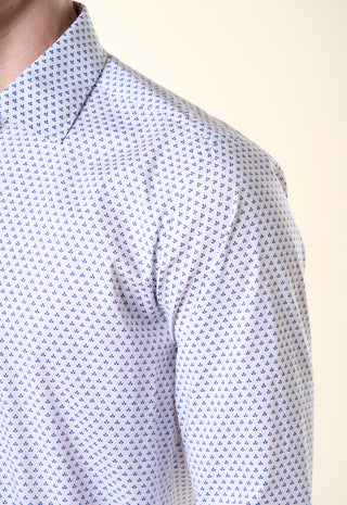 Camicia Ivy con Micro-Stampa Botanica|Colore:Celeste 1