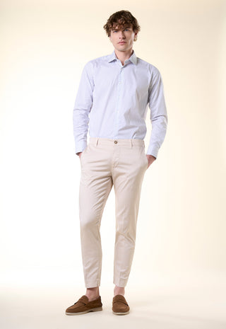 Camicia Ivy con Micro-Stampa Botanica|Colore:Celeste 1