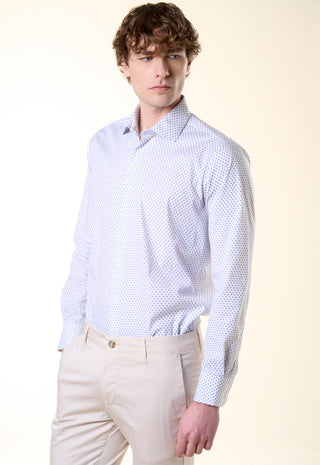 Camicia Ivy con Micro-Stampa Botanica|Colore:Celeste 1