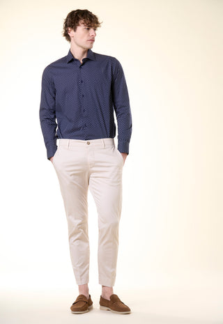 Camicia Ivy con Micro-Stampa Botanica|Colore:Blu