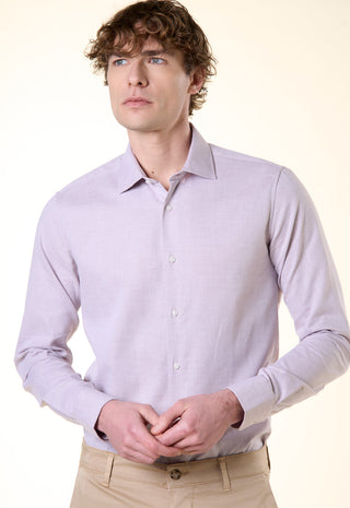 Camicia Slim Fit Micro-Texture Jaspe|Colore:Coccio