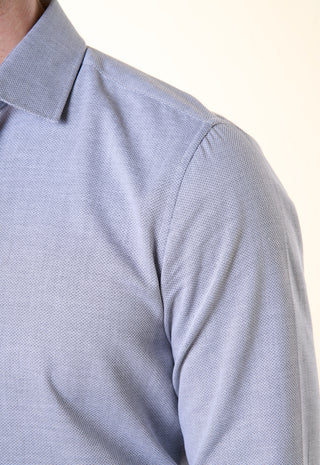 Camicia Regular Fit in Micro-Texture Jaspe|Colore:Nero