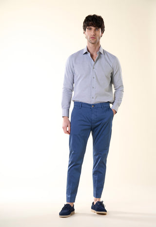 Camicia Regular Fit in Micro-Texture Jaspe|Colore:Nero
