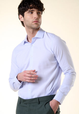 Camicia Regular Fit in Micro-Texture Jaspe|Colore:Celeste 1