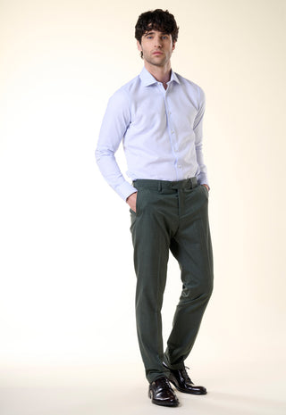 Camicia Regular Fit in Micro-Texture Jaspe|Colore:Celeste 1