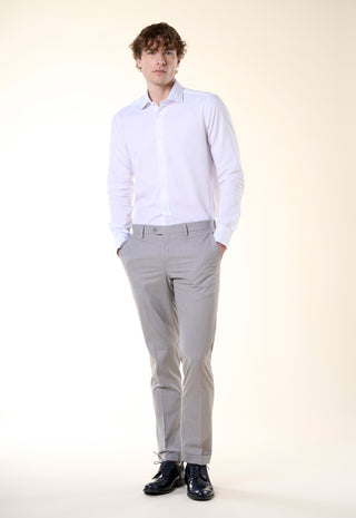 Camicia Regular Fit in Micro-Texture Jaspe|Colore:Bianco ottico