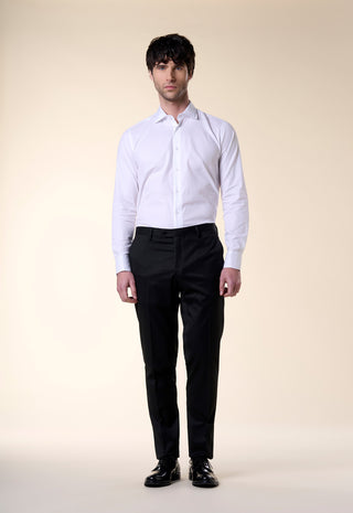 Camicia Regular Fit Cotone Operato Collo Classico|Colore:Bianco 600