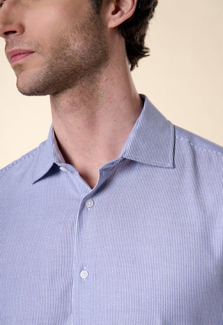 Camicia Oxford Operato Slim Fit|Colore:Blu