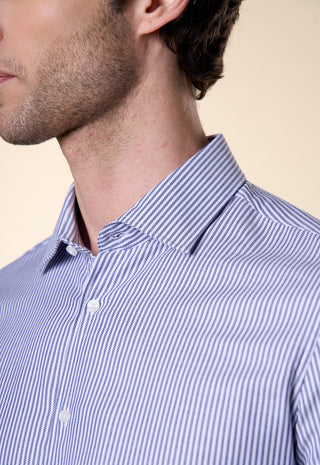 Camicia Oxford Regular Fit a Micro-Righe|Colore:Blu