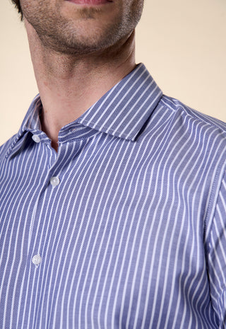 Camicia Oxford Slim fit a Righe|Colore:Blu