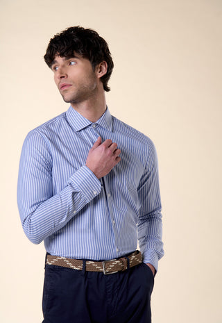 Camicia Oxford a Righe Regular fit|Colore:Azzurro