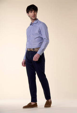 Camicia Oxford a Righe Regular fit|Colore:Blu