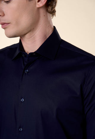 Camicia in Popeline Slim Fit|Colore:Blu scuro