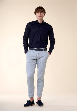 Camicia in Popeline Slim Fit|Colore:Blu scuro