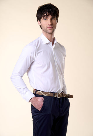 Camicia in Popeline Slim Fit|Colore:Bianco