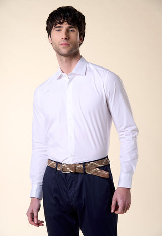 Camicia in Popeline Slim Fit|Colore:Bianco
