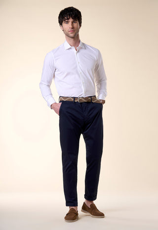 Camicia in Popeline Slim Fit|Colore:Bianco