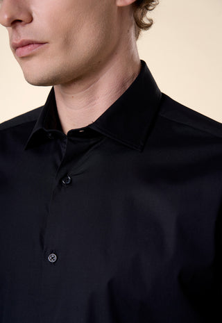 Camicia in Popeline Slim Fit|Colore:Nero