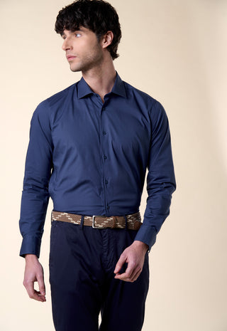 Camicia in Popeline Slim Fit|Colore:Lavagna