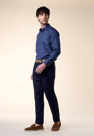 Camicia in Popeline Slim Fit|Colore:Lavagna