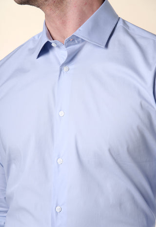 Camicia in Popeline Slim Fit|Colore:Celeste 1