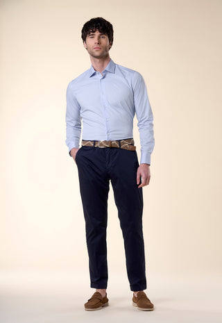 Camicia in Popeline Slim Fit|Colore:Celeste 1