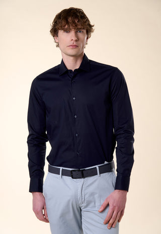 Camicia in Popeline Regular Fit|Colore:Blu scuro