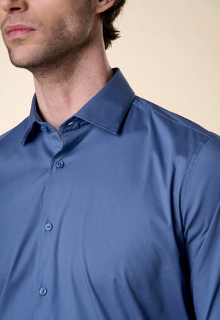 Camicia in Popeline Regular Fit|Colore:Azzurro