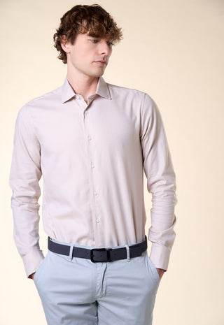 Camicia Oxford Unito Slim Fit|Colore:Beige