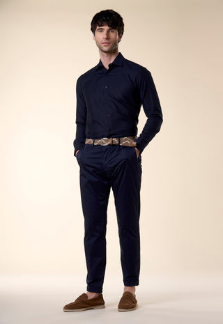Camicia Oxford Unito Slim Fit|Colore:Blu