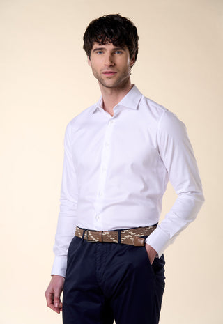 Camicia Oxford Unito Slim Fit|Colore:Bianco ottico