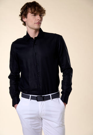 Camicia Oxford Unito Slim Fit|Colore:Nero