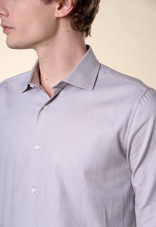 Camicia Oxford Unito Slim Fit|Colore:Mastice