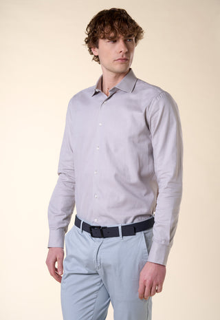 Camicia Oxford Unito Slim Fit|Colore:Mastice