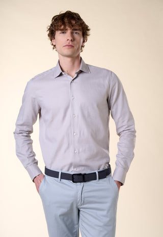 Camicia Oxford Unito Regular Fit|Colore:Mastice