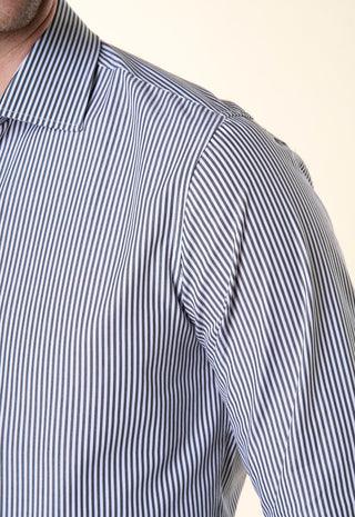 Camicia Slim Fit a Righe Bastoncino|Colore:Verde